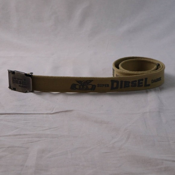 Super Diesel Dairek Vintage S.D.D Canvas Belt Beige Military Style Adjustable - Picture 1 of 9